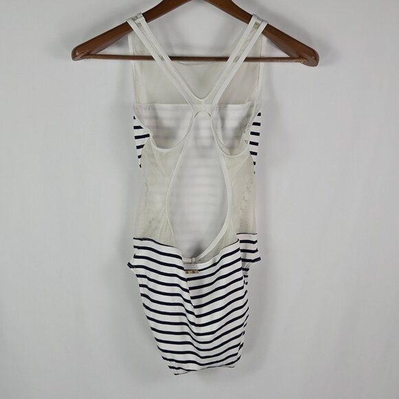 Vince Camuto Striped Mesh One Piece‎ Swimsuit Resort Ready Size 12 - Picture 2 of 8